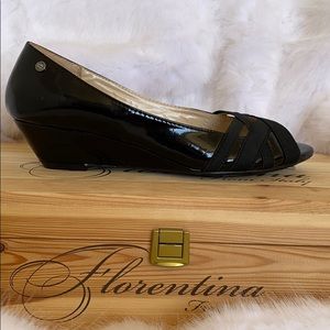 Dana Bachman Patent Leather Strappy Wedge …